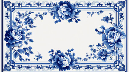 White And Blue Chinoiserie Style Florals