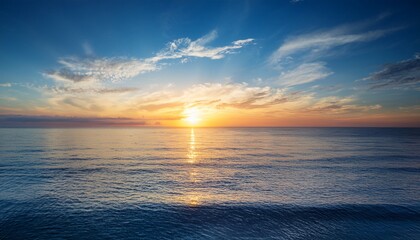 Fototapeta premium serene dawn sun rising over calm sea gentle sky awakening
