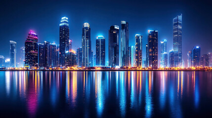 Fototapeta premium city skyline at night