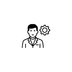 Pharmaceutical engineering icon flat vector design.