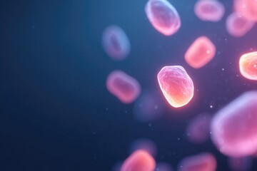 vibrant neon-colored medical visualization with glowing anatomical shapes against dark background