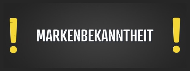 Markenbekanntheit (Brand awareness) - A blackboard illustration with white text.