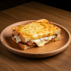 French-style grilled ham and cheese sandwich topped with b&eacute;chamel sauce &ndash; Croque Monsieur