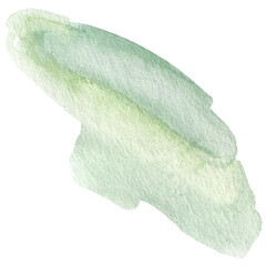 Green watercolor paint stroke background illustration.
