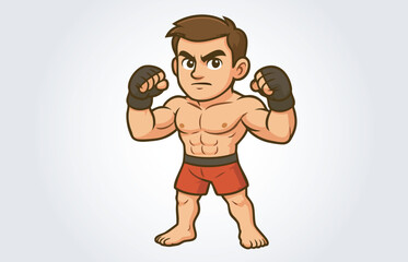 Boxer Mascot Cartoon Character Template