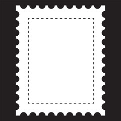 Blank postage stamp. Clean postage stamp template. Postage icon.