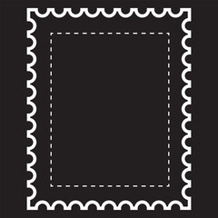 Blank postage stamp. Clean postage stamp template. Postage icon.