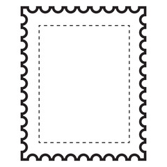 Empty postage stamp borders set vector illustration. Post stamps collection.