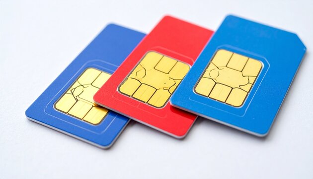 sim card isolated on white background