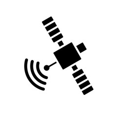 satellite icon, simple flat style, vector illustration, symbol, design logo template pictogram, for ui or ux isolated on white for mobile app, editable