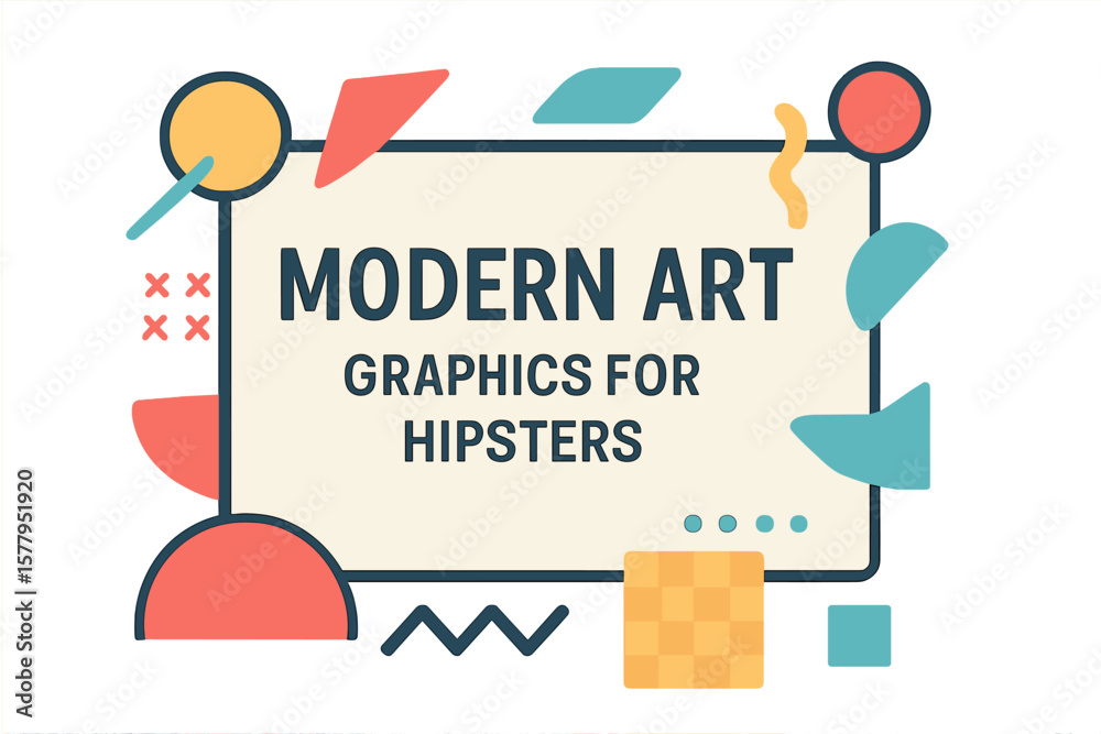 Fototapete Dynamic frame with stylish vector elements suitable for modern art and hipster themed text graphics