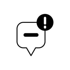 chat bubble icon with notification sign, simple flat style, vector illustration, symbol, design logo template pictogram, for ui or ux isolated on white for mobile app, editable