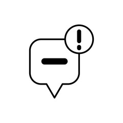 chat bubble icon with notification sign, simple flat style, vector illustration, symbol, design logo template pictogram, for ui or ux isolated on white for mobile app, editable