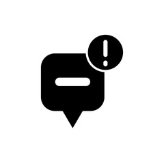 chat bubble icon with notification sign, simple flat style, vector illustration, symbol, design logo template pictogram, for ui or ux isolated on white for mobile app, editable