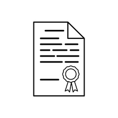 certificate icon, simple flat style, vector illustration, symbol, design logo template pictogram, for ui or ux isolated on white for mobile app, editable
