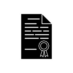 certificate icon, simple flat style, vector illustration, symbol, design logo template pictogram, for ui or ux isolated on white for mobile app, editable