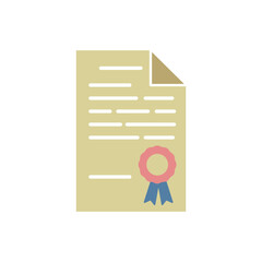 certificate icon, simple flat style, vector illustration, symbol, design logo template pictogram, for ui or ux isolated on white for mobile app, editable