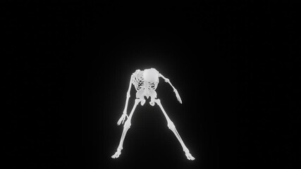 skeleton dancing. 3d render video of skeleton in action with transparent background. PNG sequence. - Powered by Adobe