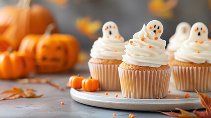 Halloween cupcake with icing and sprinkles