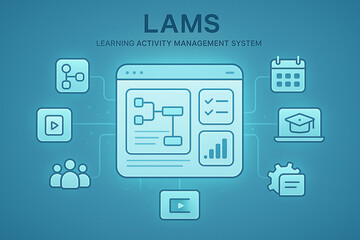 Modern LMS Software Interface:  Intuitive Design,  Learning Management System,  Online Education Technology,  Teal Color Scheme.