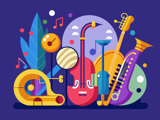 Fototapeta premium Vector Music Pack – Instruments, Notes, Audio Scenes and Sound Design Elements