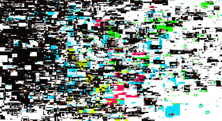 Glitch Art Abstract Background | Cyberpunk Digital Noise Texture | Futuristic Technology Backdrop