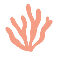 Abstract seaweed illustration in soft pink color