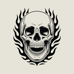 Fototapeta premium it a perfect choice for themes related to rebellion, gothic art, or the macabre. Ideal for use in tattoos, apparel, or any project that seeks to convey a sense of edginess and attitude.