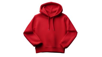 Red shirt isolated on a white background or transparent PNG, featuring a classic design with visible sleeves, collar, and smooth fabric.
