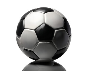 Naklejka premium Classic Soccer Ball Black and White Design on Transparent Background