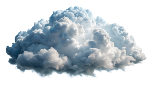 Dramatic Cumulus Cloud Formation Isolated on Transparent Background for Compositing