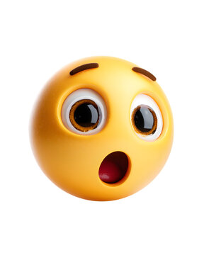 Oops, 3D emoji style, expressive facial illustration, isolated on white background 