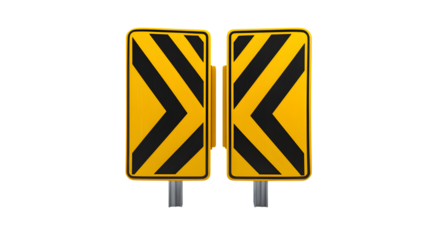 Road Narrows sign, isolated on white background