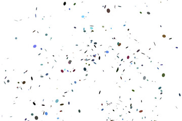 Colorful confetti falling on transparent background