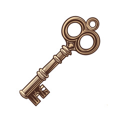 Intricate Antique Style Key Design Element Ornate Security Tool