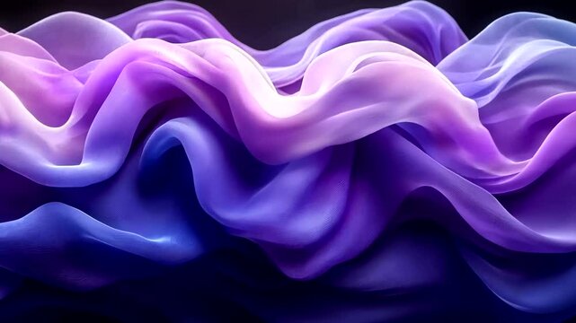 Elegant fluid wave of purple fabric simulation background abstract animation