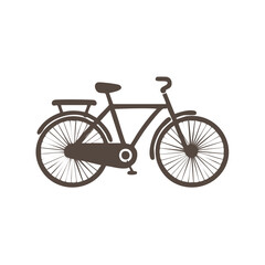 Fototapeta premium Retro Bicycle Vector Silhouette Illustration on White Background a Vintage Recreation Transportation Method
