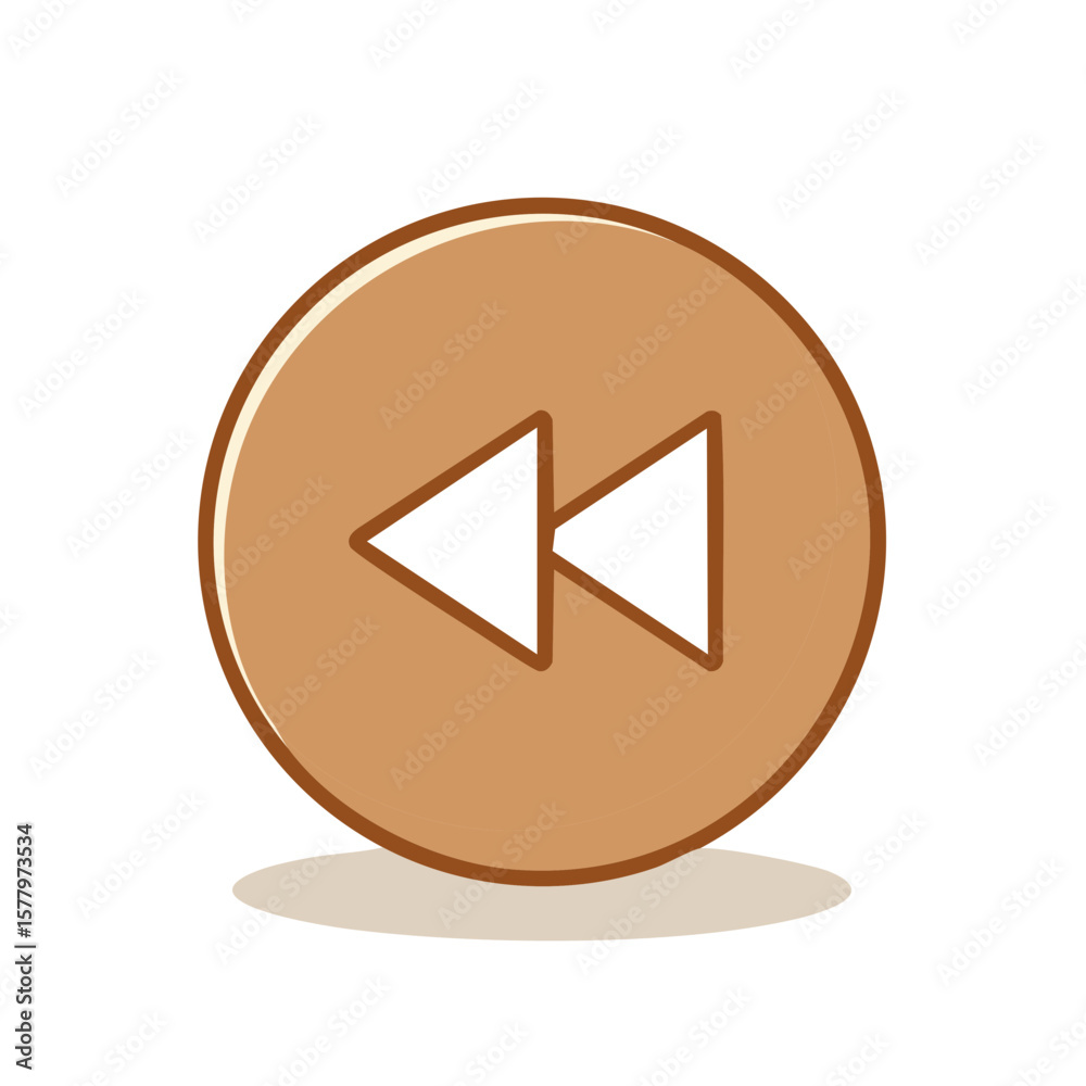 Poster rewind playback icon button cute media control interface element
