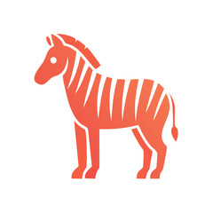 Fototapeta premium Zebra Icon Graphic Illustration: Standing striped animal, linear zoo creature, minimal design, wildlife concept