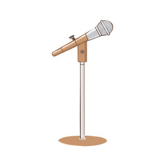 A microphone stands ready, poised on its adjustable stand, inviting expression and amplifying voices in vibrant clarity.