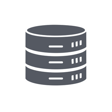 Abstract server data base stack, server disk array symbol, server data storage