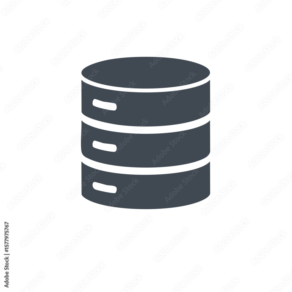 Poster database server storage stack, vector illustration of data information technology