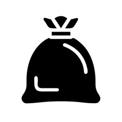 Fototapeta premium Trash Bag Pictogram Waste Icon in Minimalist Style