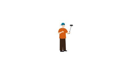 Influencer Recording Vlog Illustration - Transparent PNG