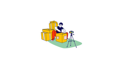 Influencer Recording Vlog Illustration - Transparent PNG