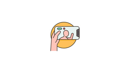 Obraz premium Influencer Recording Vlog Illustration - Transparent PNG