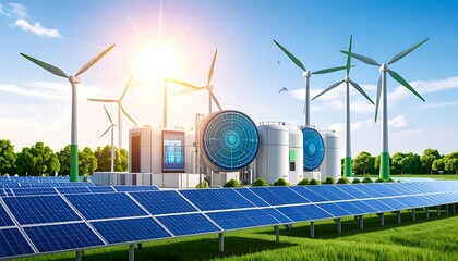 Solar and wind power plant, digital interface