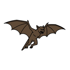 Fototapeta premium Gargoyle Flying Symbol Brown Flat Icon Clear Halloween Design