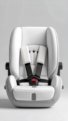 Isolated White and Gray Child Car Seat for Safety and Comfortable Travel