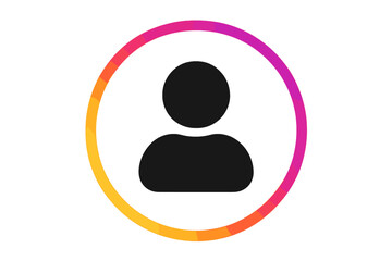 Instagram Story Profile Picture Icon, Circular Gradient Frame, Social Media Avatar Symbol, User Account Badge, Editable Vector, Transparent PNG Illustration